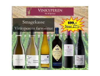 Vinkyperens Favoritsmagekasse med 6 flasker vin - Spanien