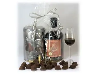 Gave med luksus Spirit Drink og kakaotrøfler - Gaver